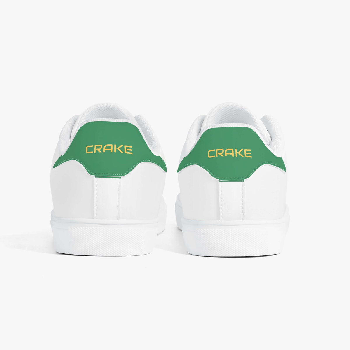 Crake Frida - Green laced minimalist unisex white sneakers