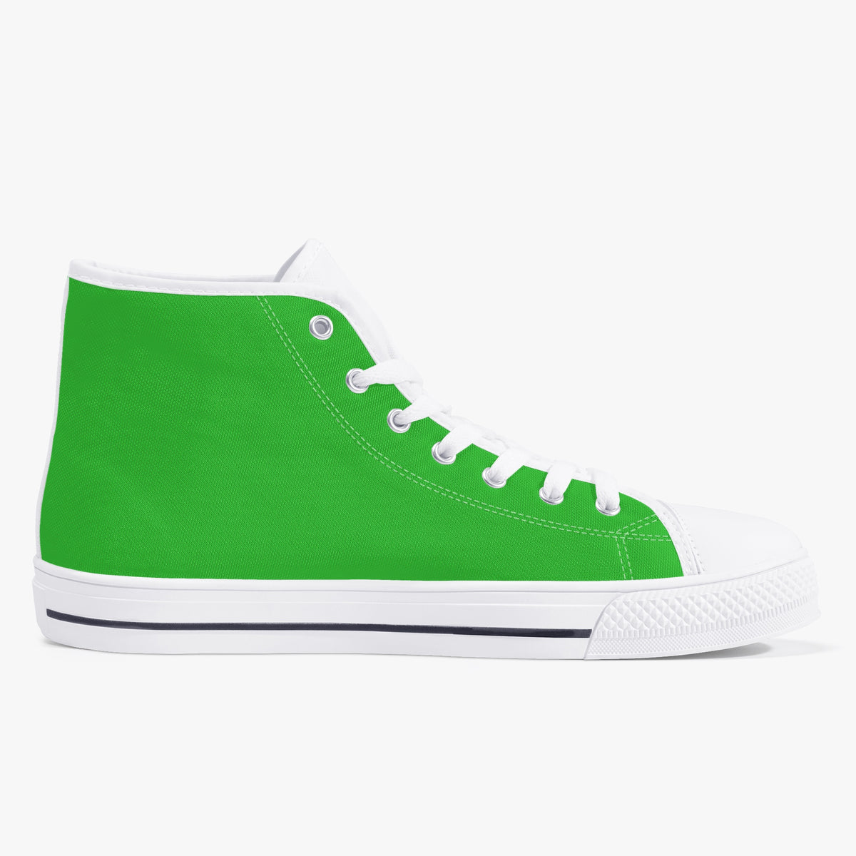 Crake High Top Green laced high top plain color canvas shoes