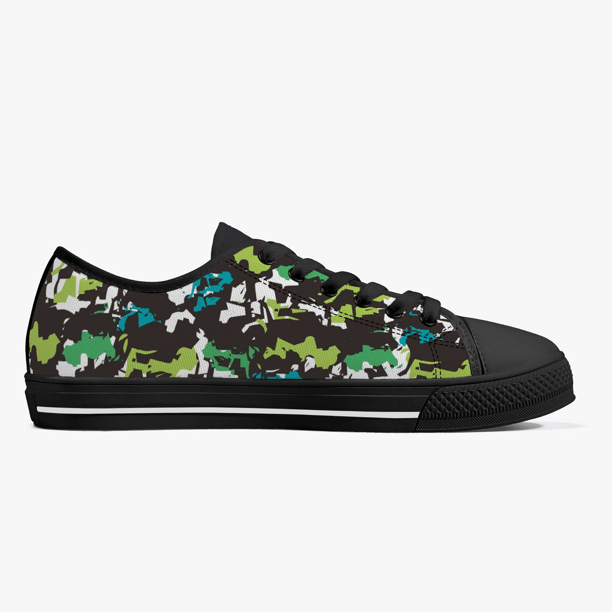 Crake Low Top Modern Art laced custom prints canvas shoes