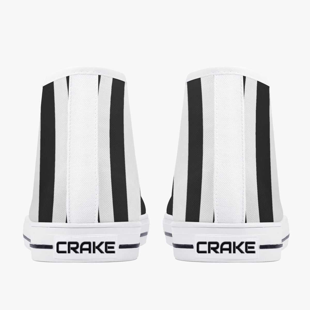 Crake High Top Black Stripes laced custom prints canvas shoes