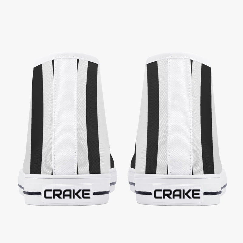 Crake High Top Black Stripes laced custom prints canvas shoes at RM MYR289