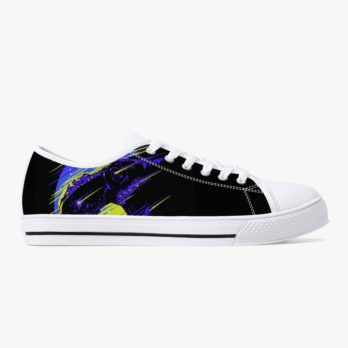 Crake Low Top T Rex laced custom prints canvas shoes