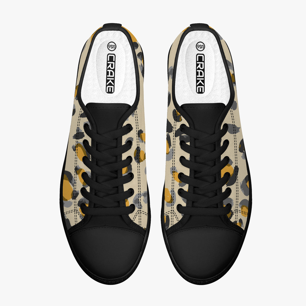 Crake Low Top Awesome Painting laced custom prints canvas shoes