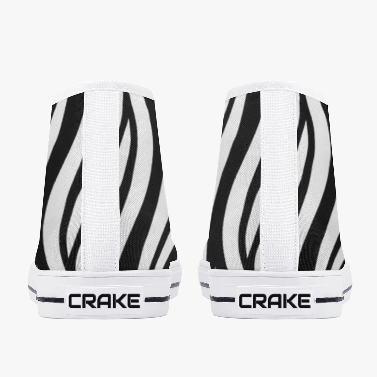 Crake High Top Zebra laced custom prints canvas shoes