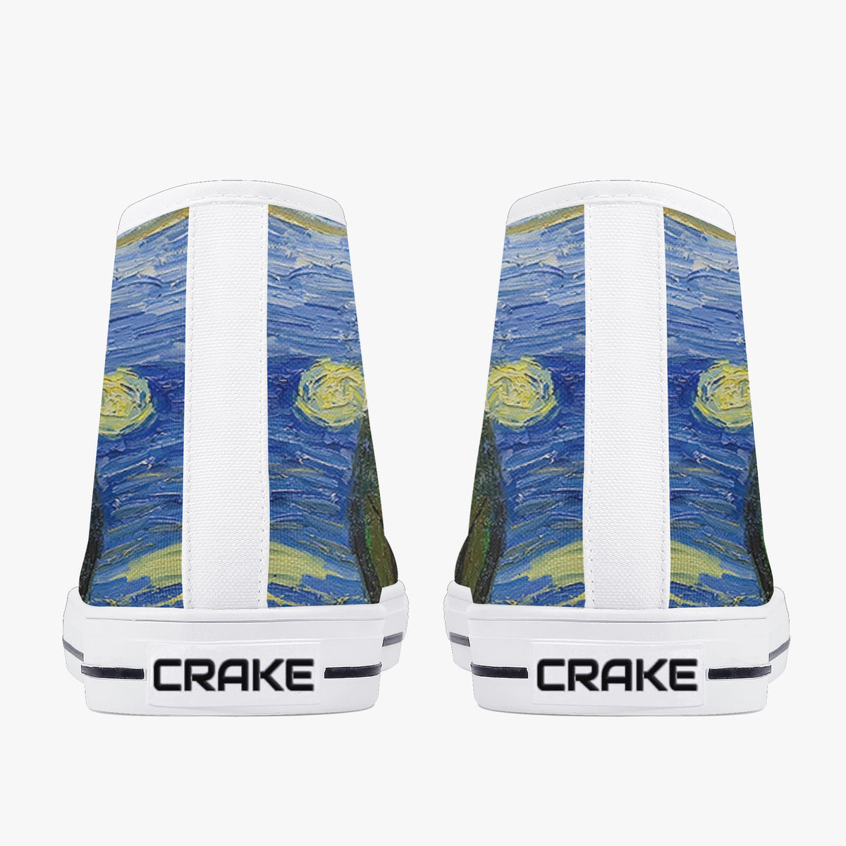 Crake High Top Starry Night laced custom prints canvas shoes