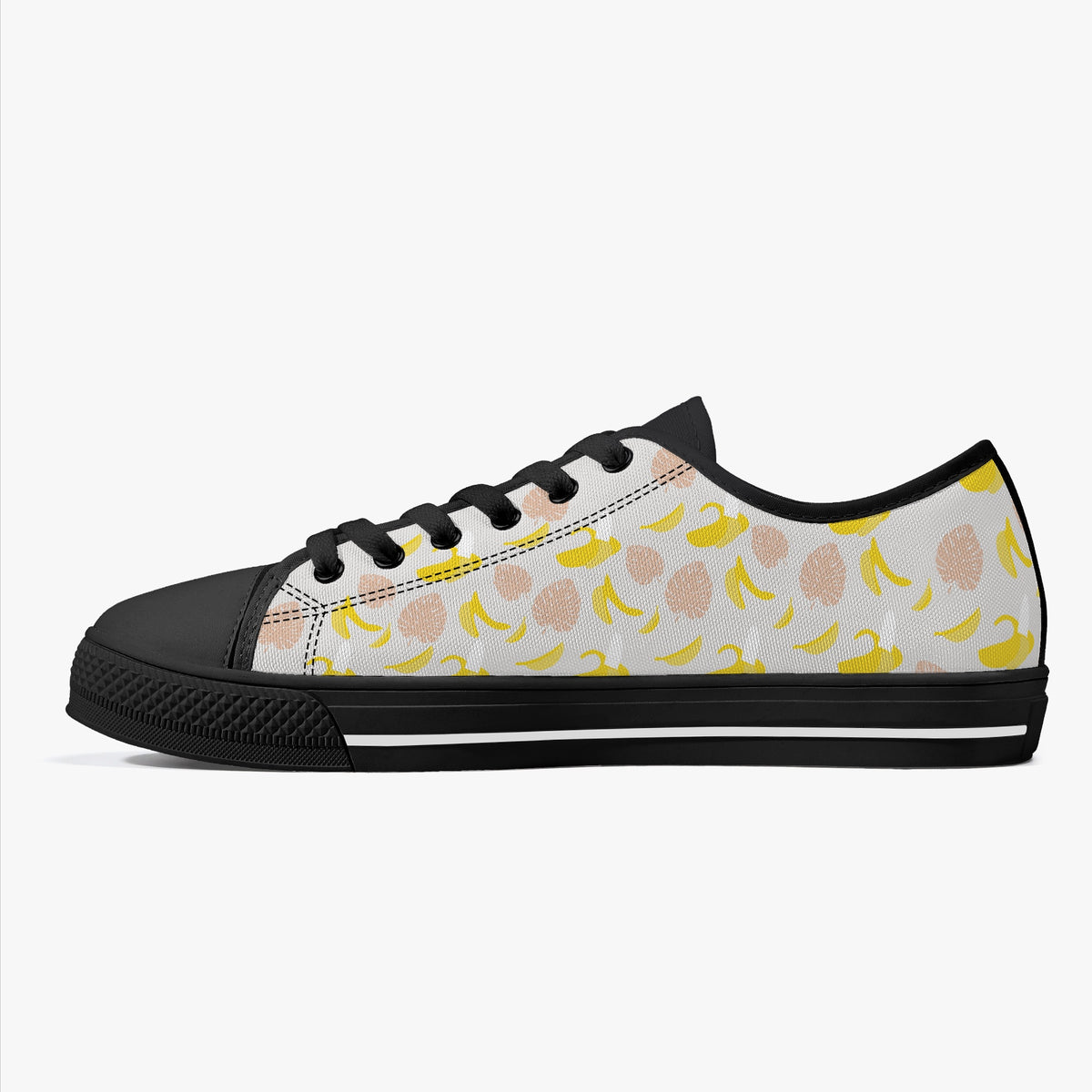 Crake Low Top Bananas laced custom prints canvas shoes