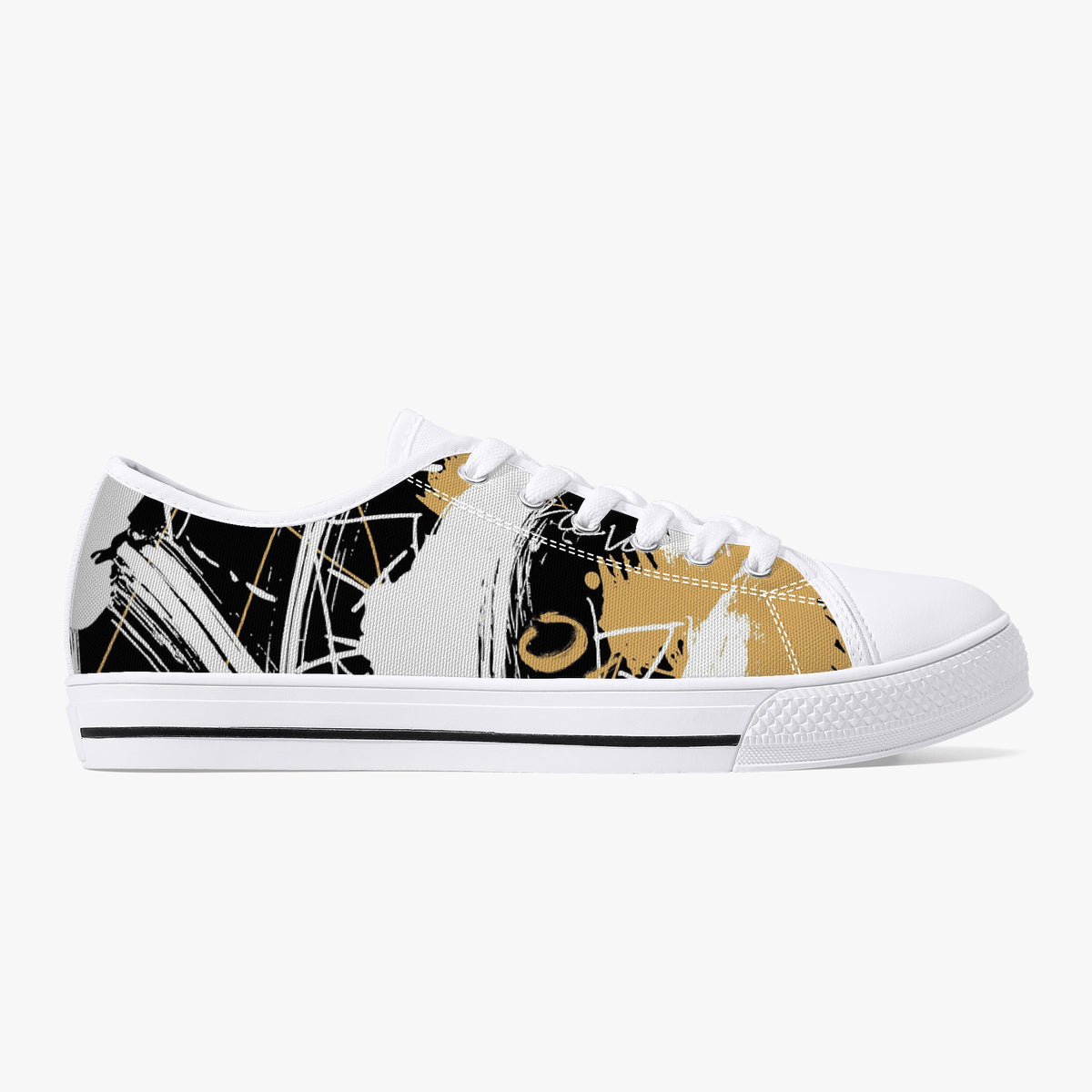 Crake Low Top Kuso laced custom prints canvas shoes