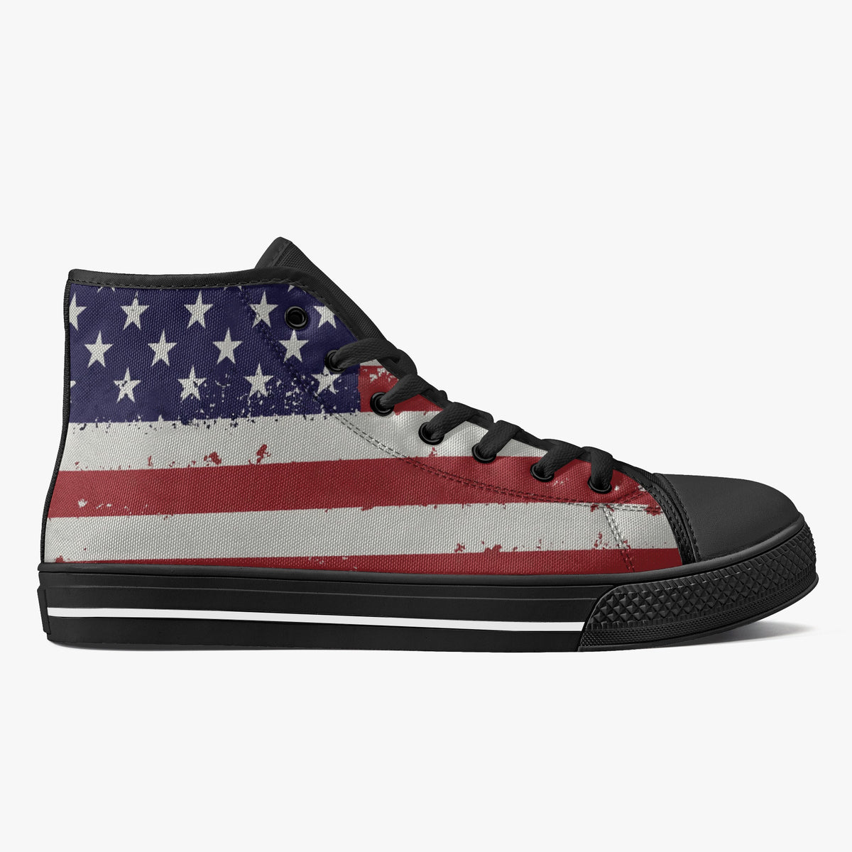 Crake High Top USA laced custom prints canvas shoes