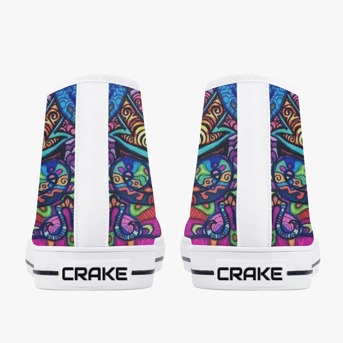 Crake High Top Green Ape laced custom prints canvas shoes