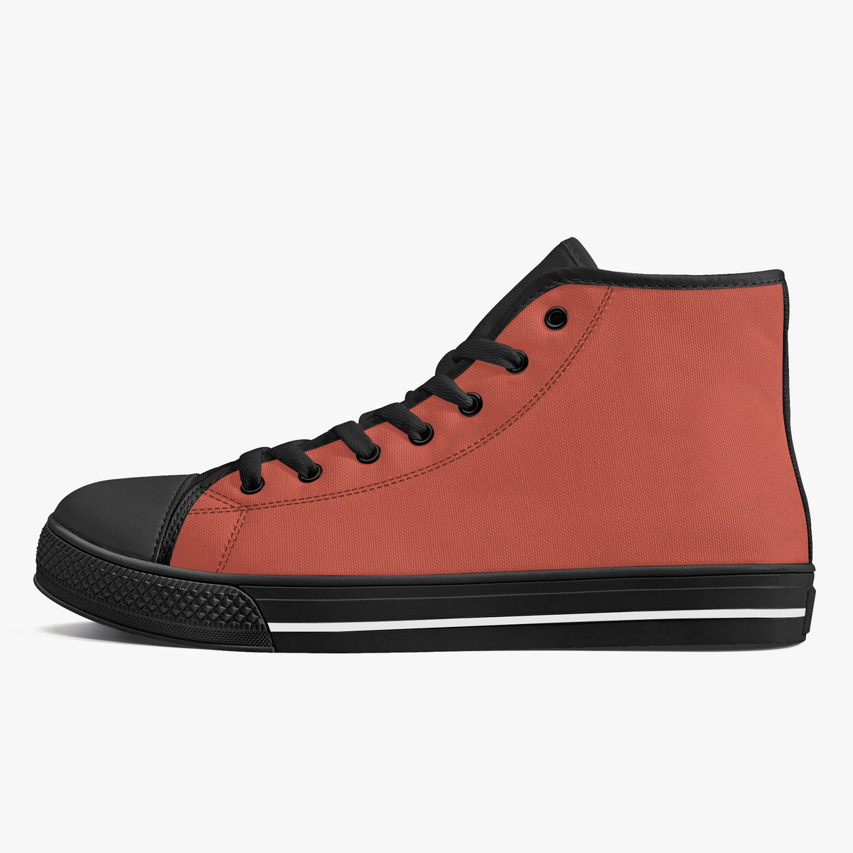 Crake High Top Orange laced custom prints canvas shoes