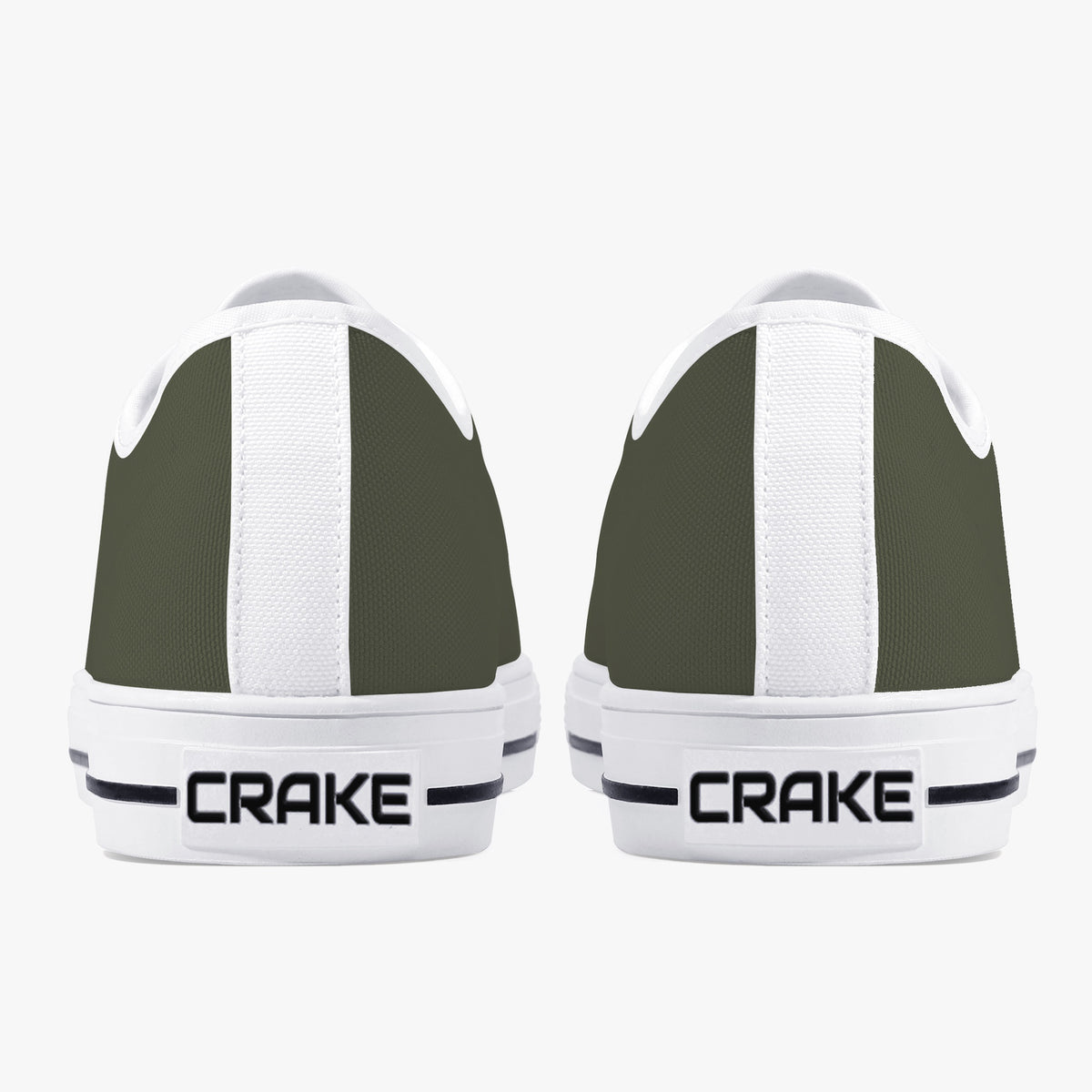 Crake Low Top Dark Green laced low top plain color canvas shoes