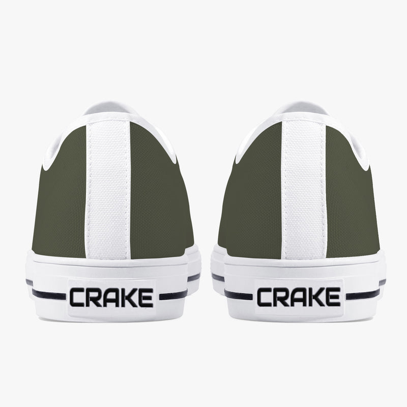 Crake Low Top Dark Green laced low top plain color canvas shoes at RM MYR289