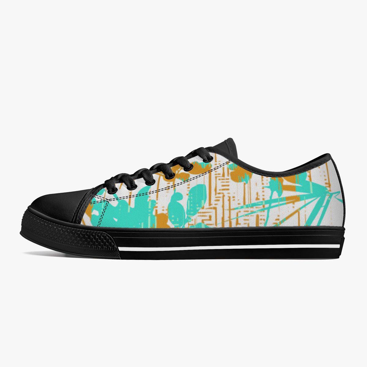 Crake Low Top Peters Painting laced custom prints canvas shoes