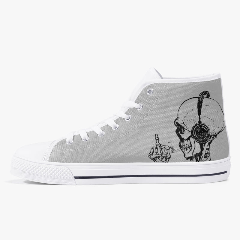 Crake High Top Skulls on headphone laced custom prints canvas shoes at RM MYR289