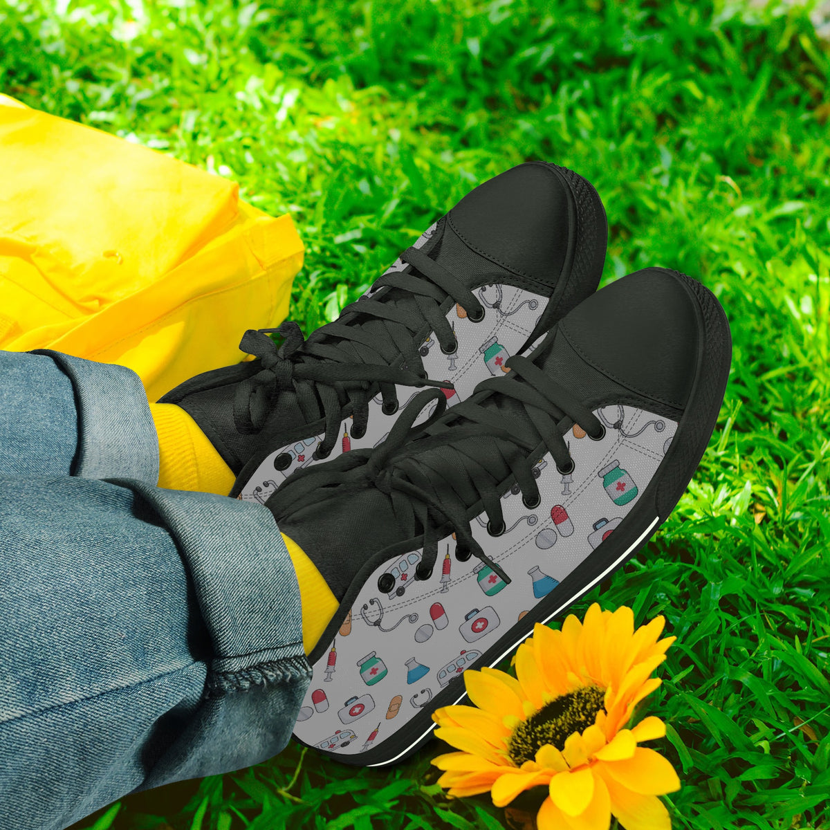 Crake High Top Donovan laced custom prints canvas shoes