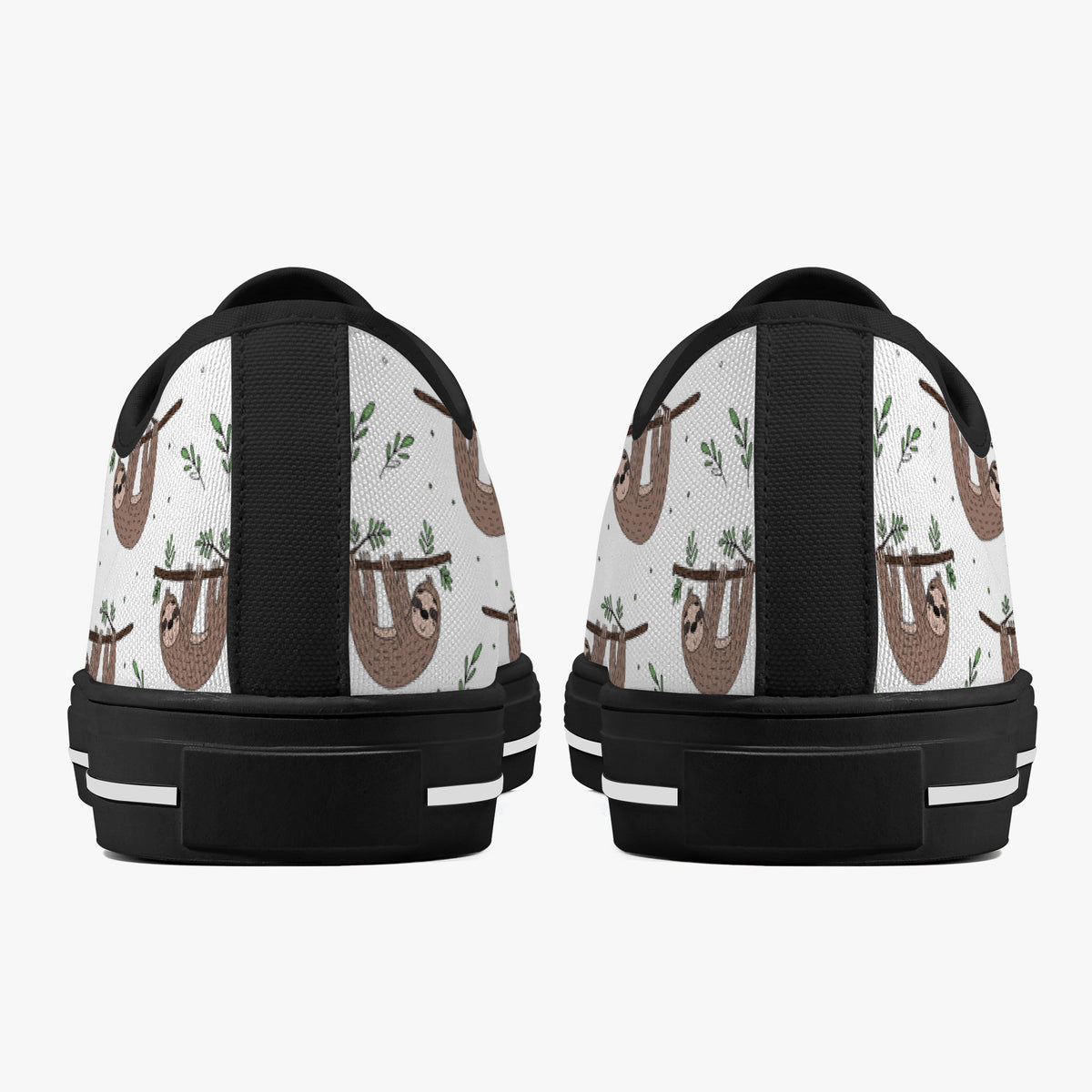 Crake Low Top Hanging Sloths laced custom prints canvas shoes