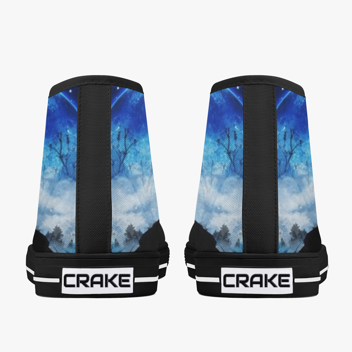Crake High Top Night Wolves laced custom prints canvas shoes