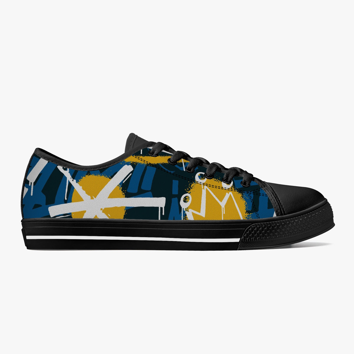 Crake Low Top Sunset laced custom prints canvas shoes