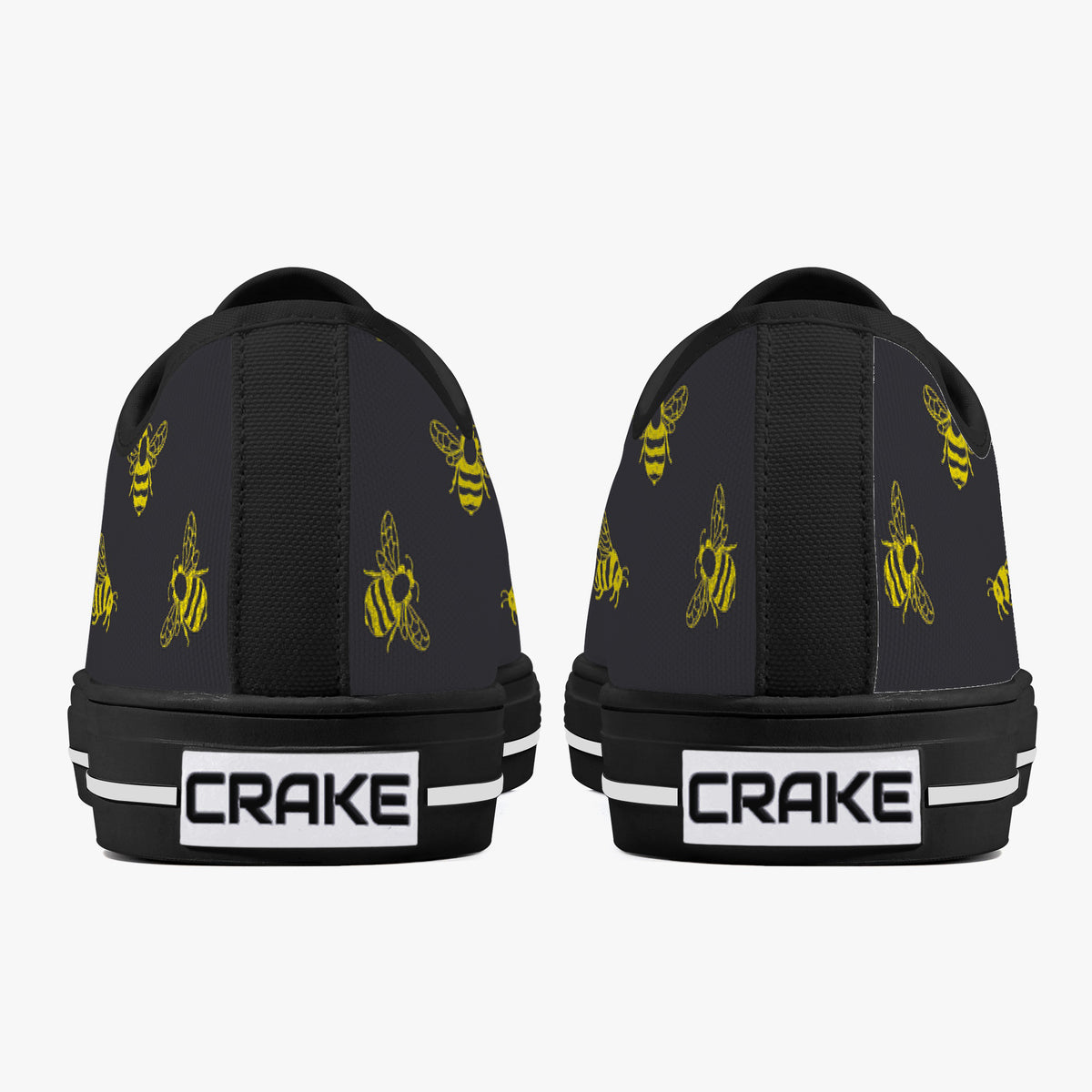 Crake Low Top Bees laced custom prints canvas shoes