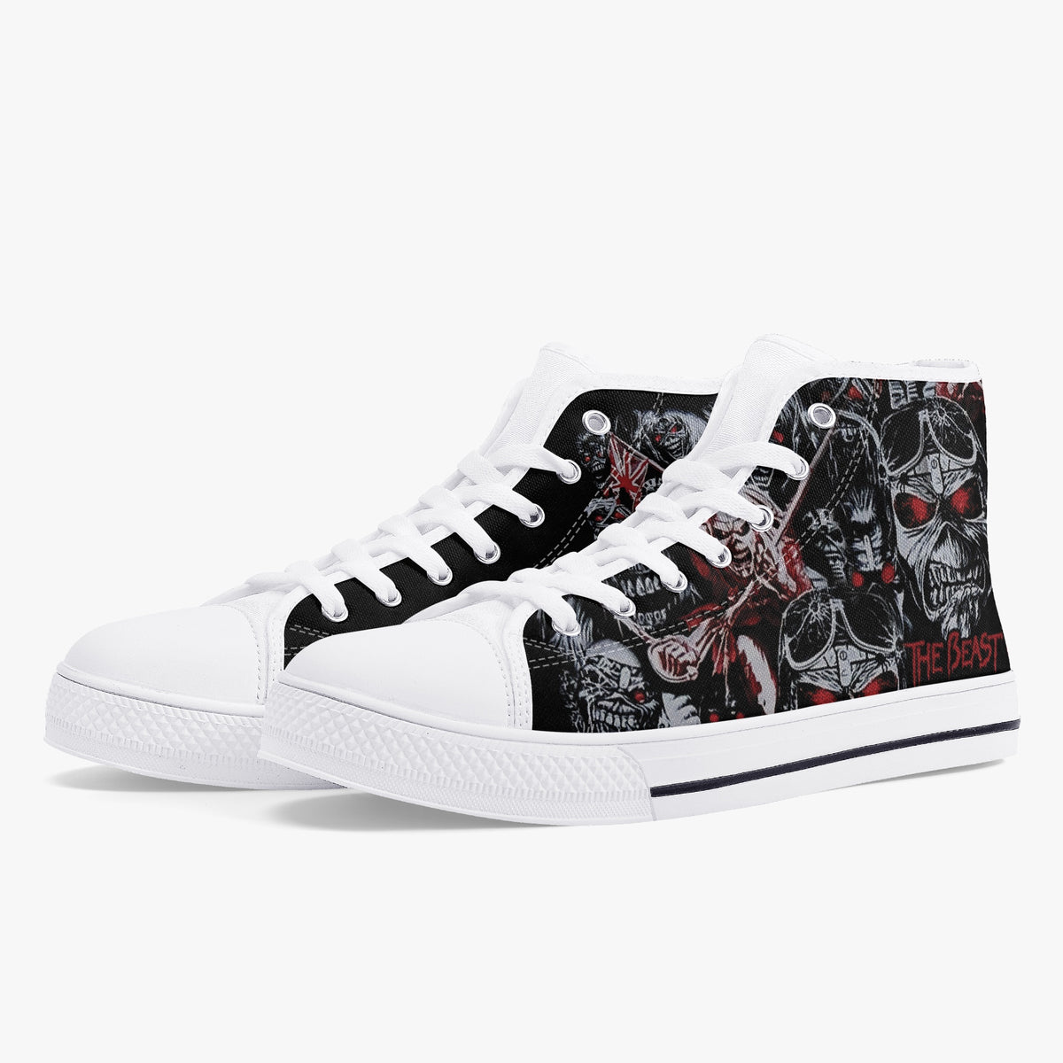 Crake High Top The Beast laced custom prints canvas shoes