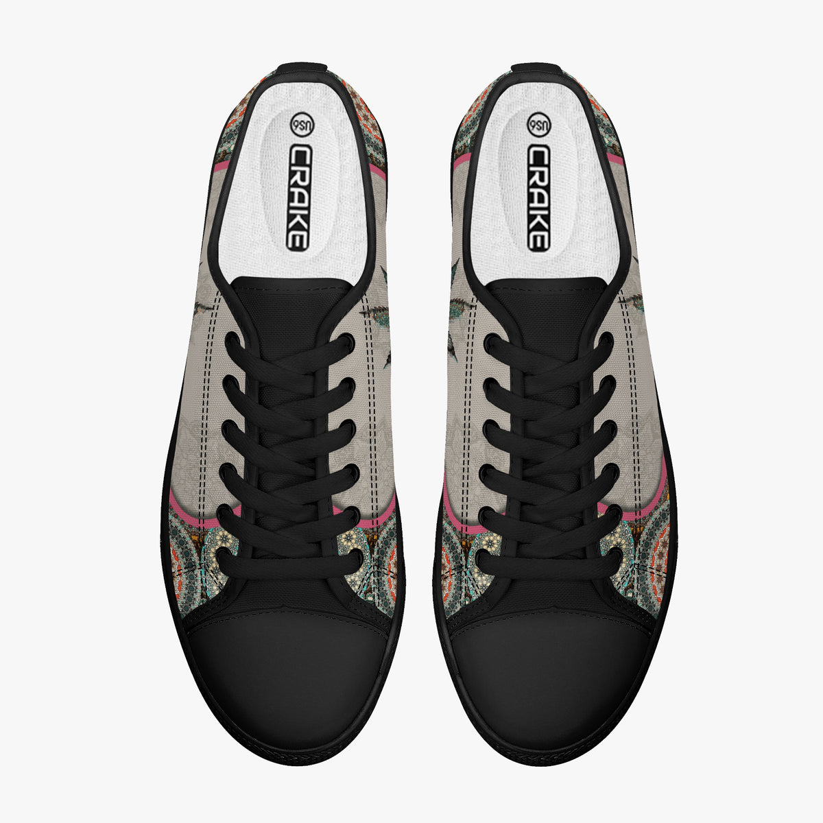 Crake Low Top Maple Leaf laced custom prints canvas shoes