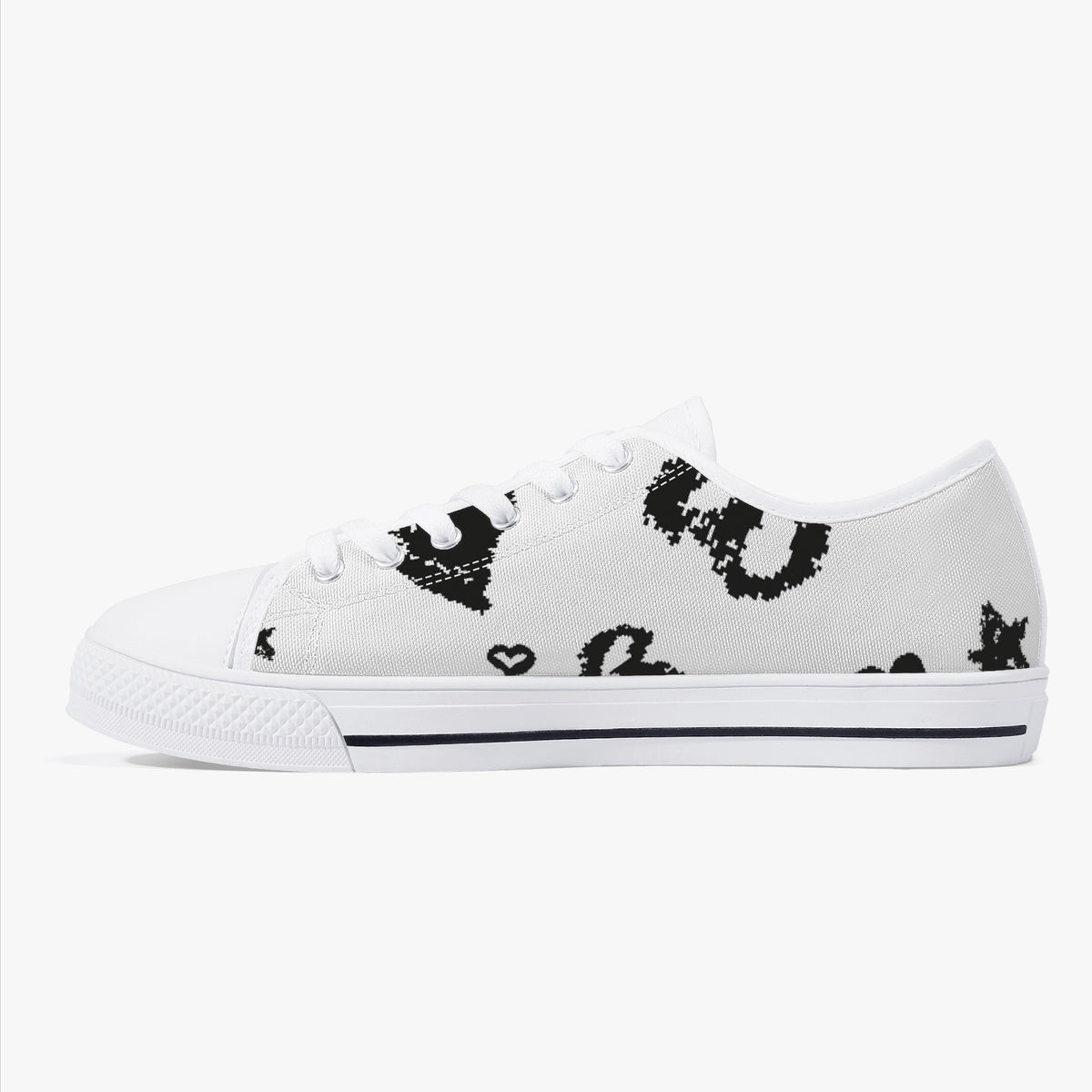Crake Low Top Star and Love Graffiti laced custom prints canvas shoes