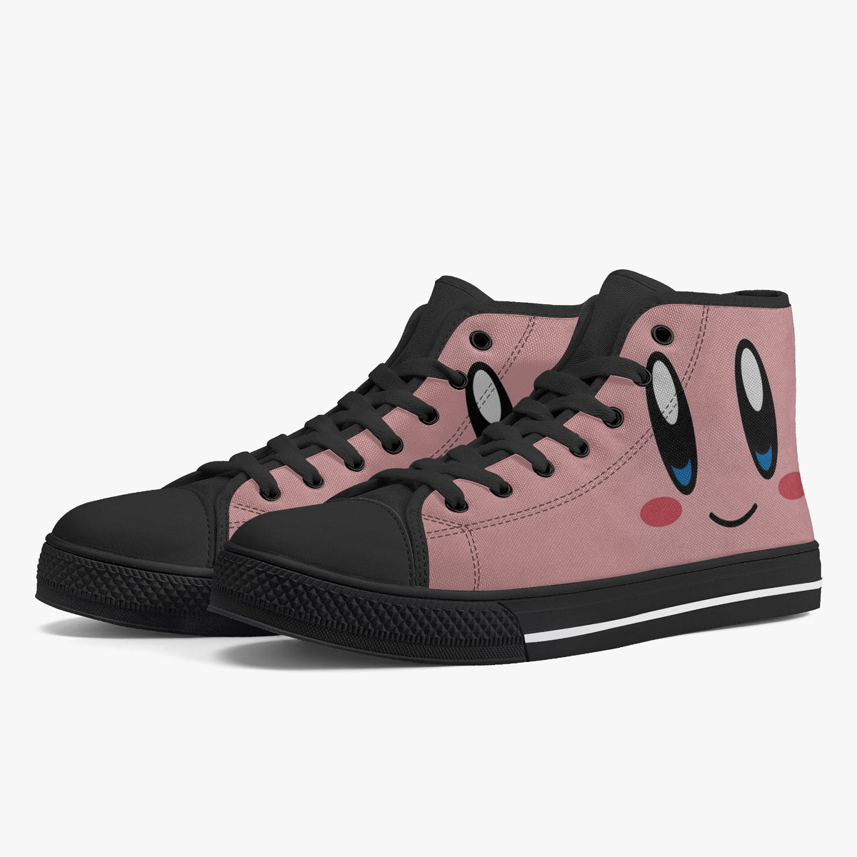 Crake High Top Smiley Face laced custom prints canvas shoes