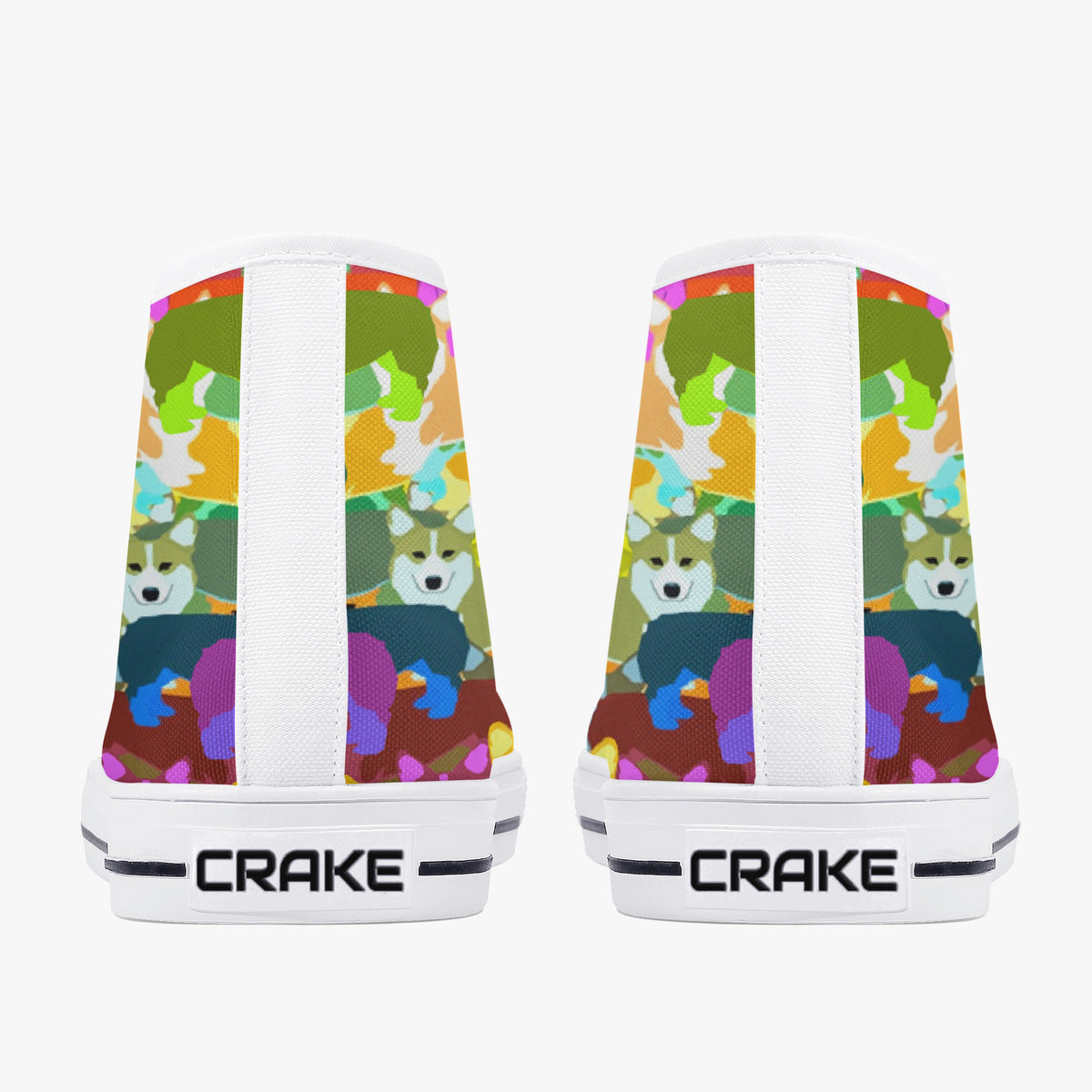 Crake High Top Corgis laced custom prints canvas shoes