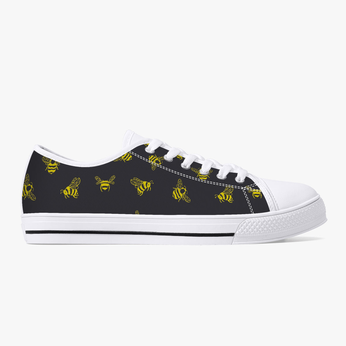 Crake Low Top Bees laced custom prints canvas shoes