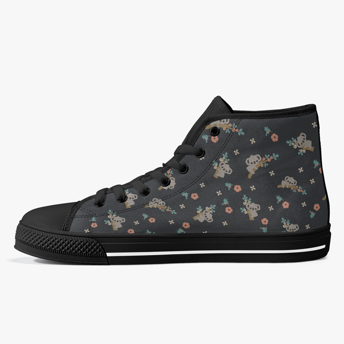 Crake High Top Koala Bear laced custom prints canvas shoes