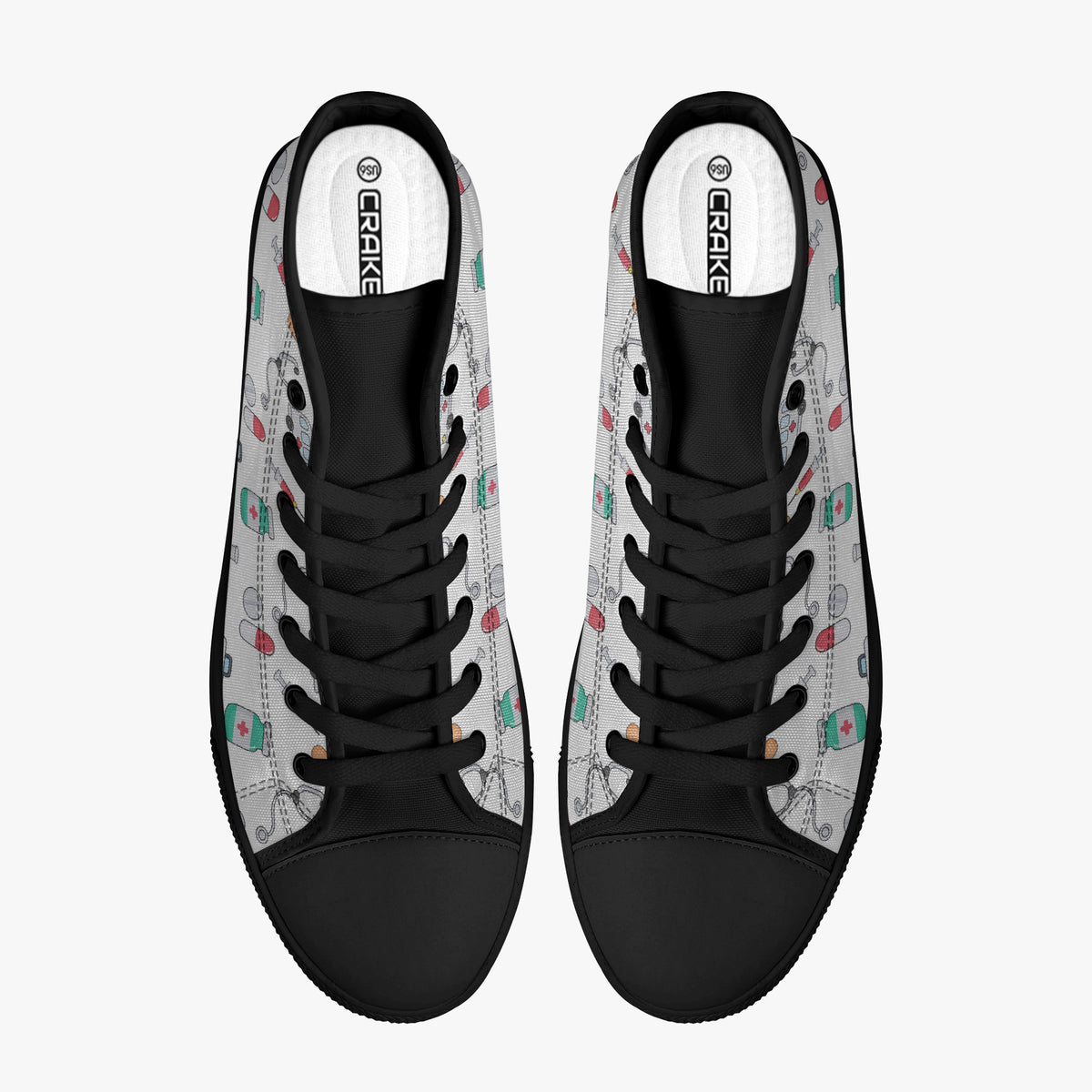 Crake High Top Donovan laced custom prints canvas shoes
