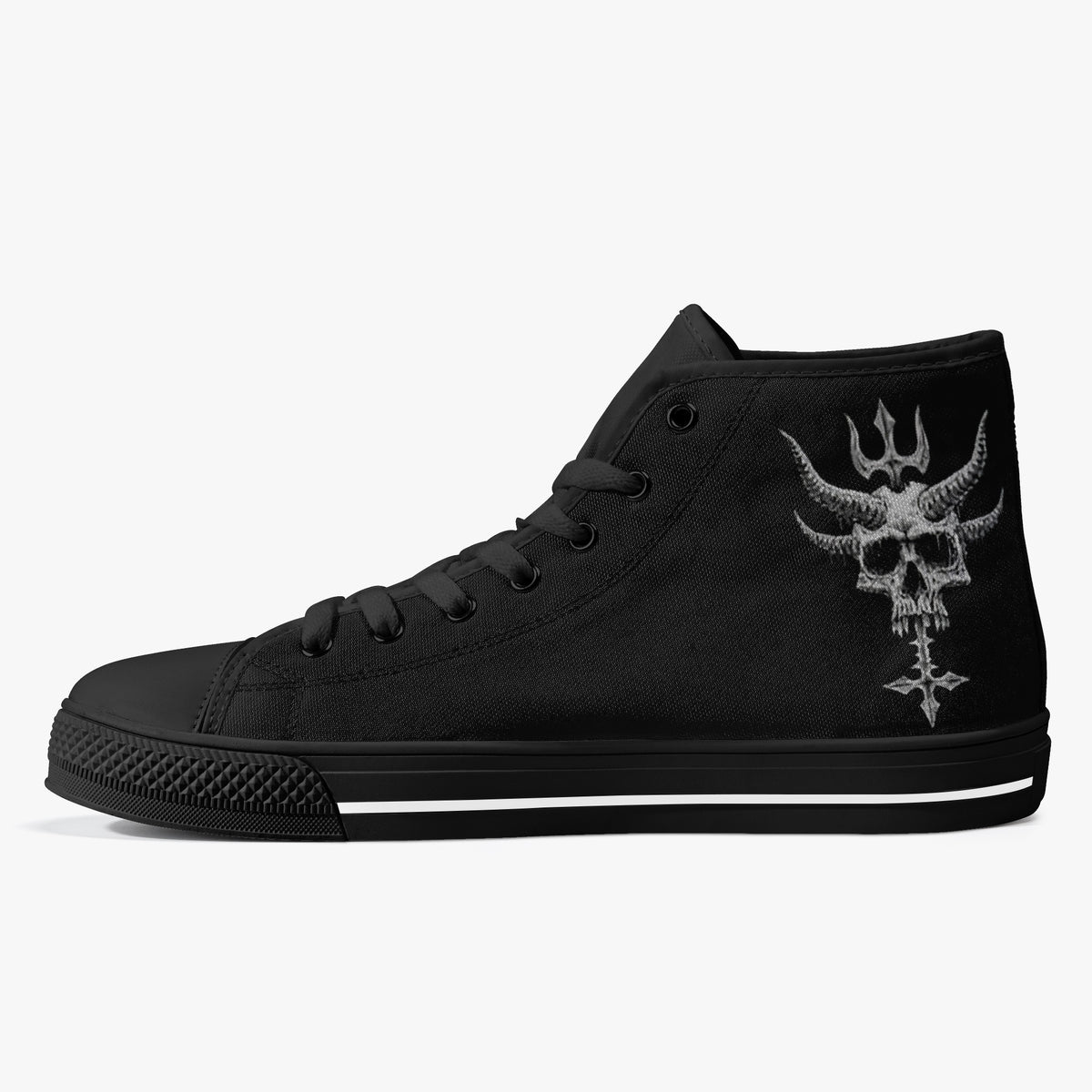 Crake High Top Hades laced custom prints canvas shoes