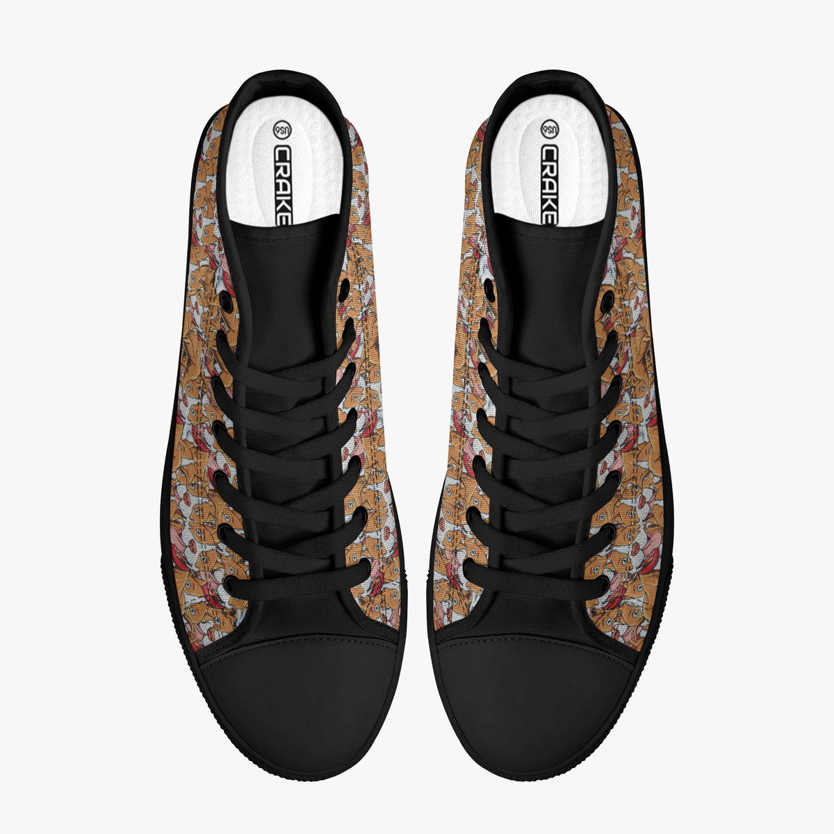 Crake High Top Pitbulls laced custom prints canvas shoes