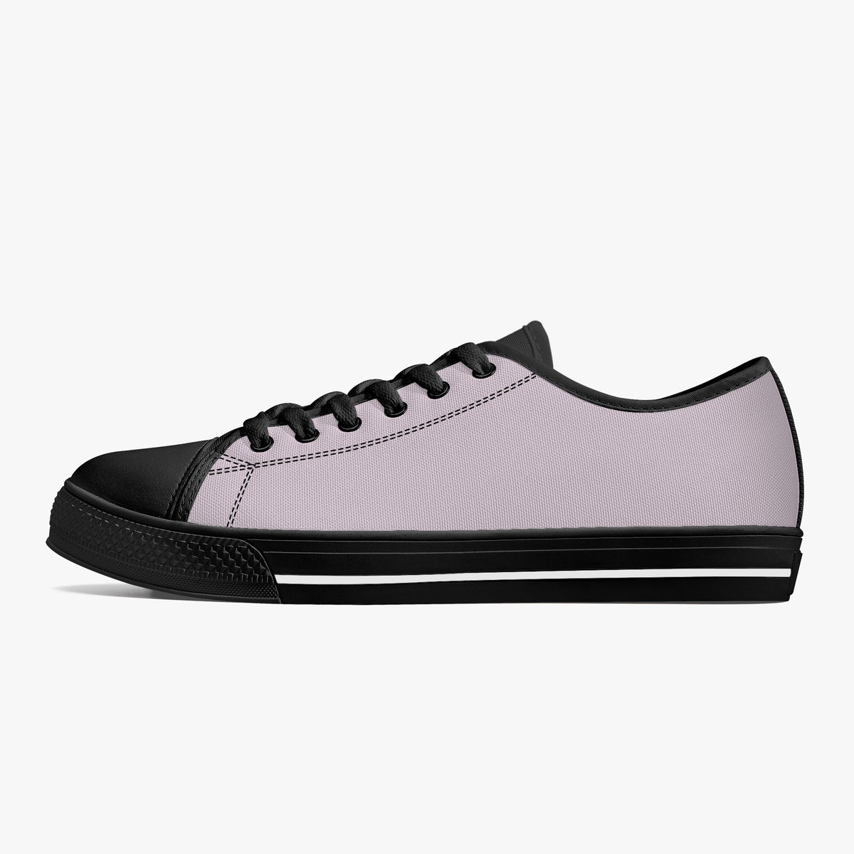 Crake Low Top Light Purple laced low top plain color canvas shoes