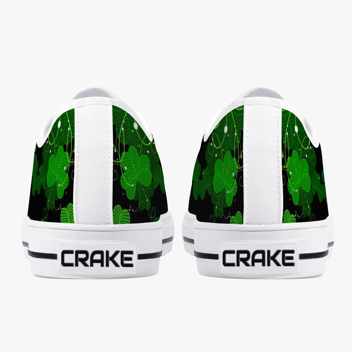 Crake Low Top Four-leaf clover laced custom prints canvas shoes