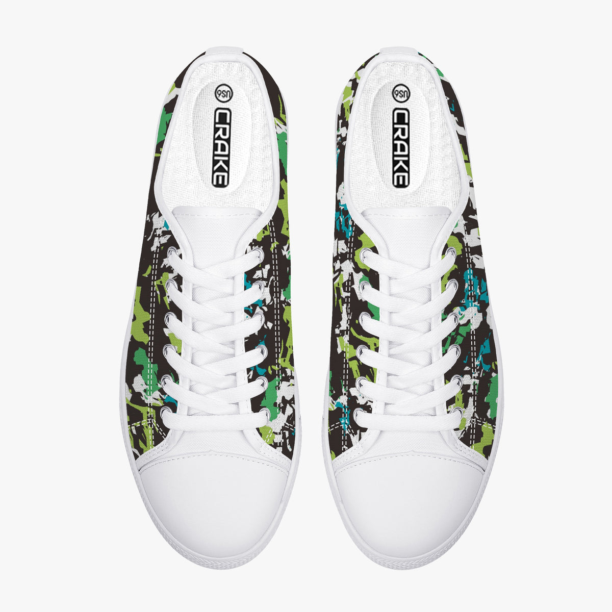 Crake Low Top Modern Art laced custom prints canvas shoes