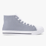 Crake High Top Grey Stripes laced custom prints canvas shoes at RM MYR289