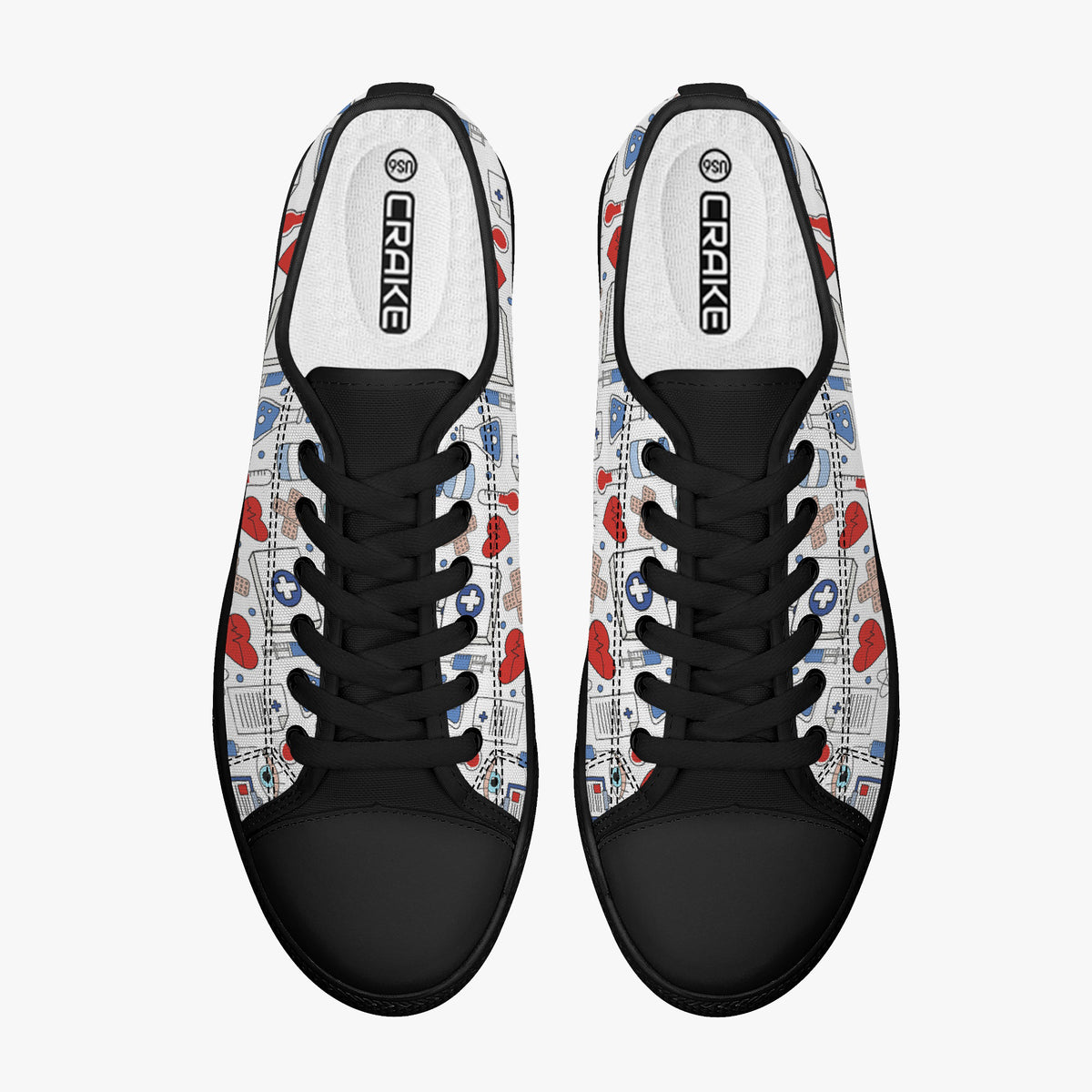 Crake Low Top William Hawks laced custom prints canvas shoes