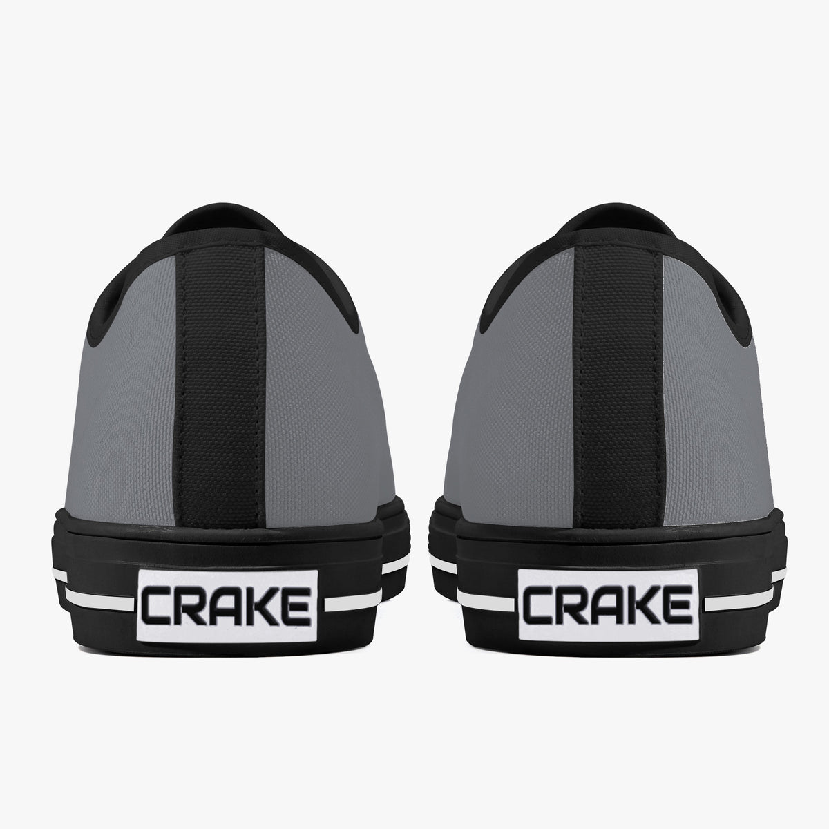 Crake Low Top Grey laced low top plain color canvas shoes