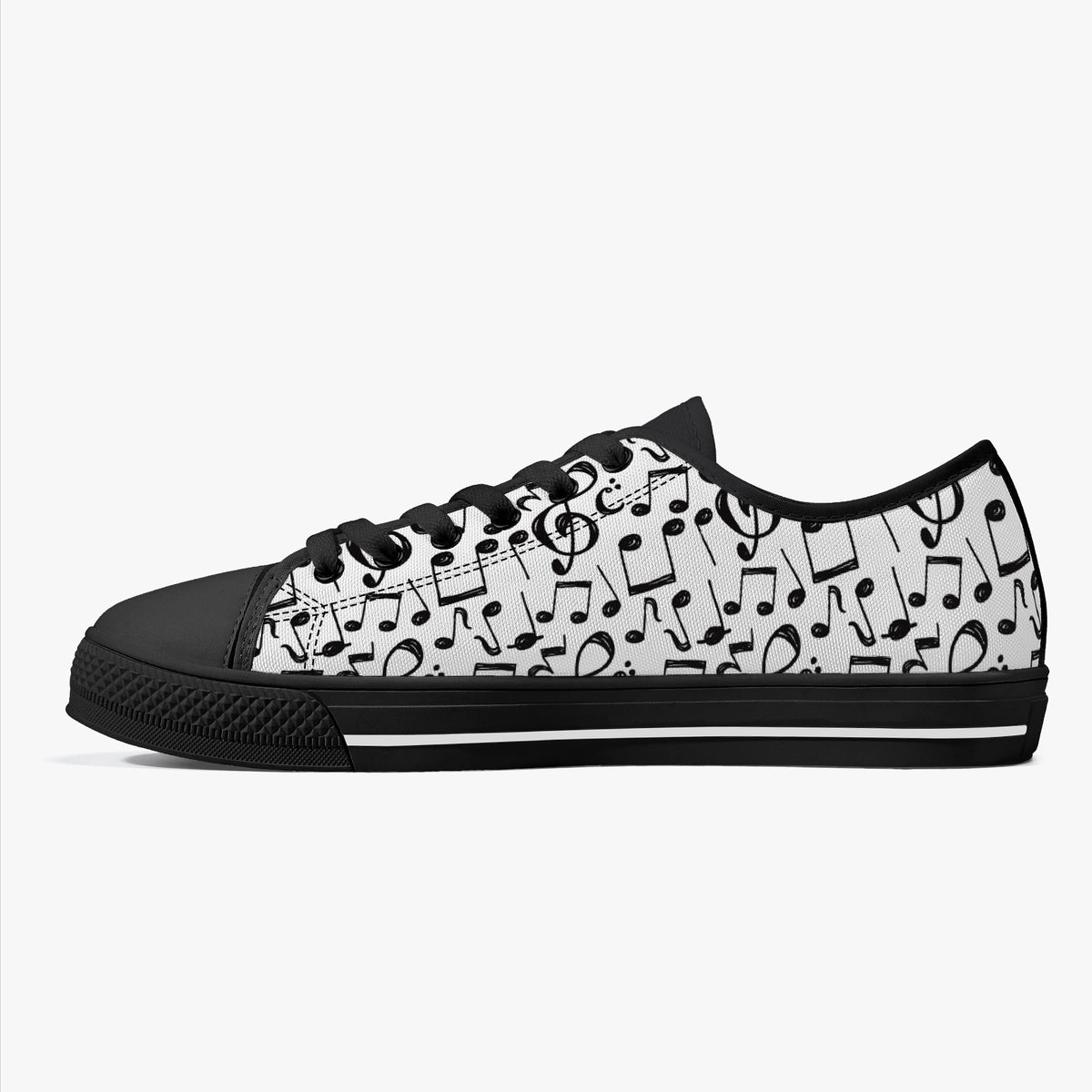 Crake Low Top Music laced custom prints canvas shoes