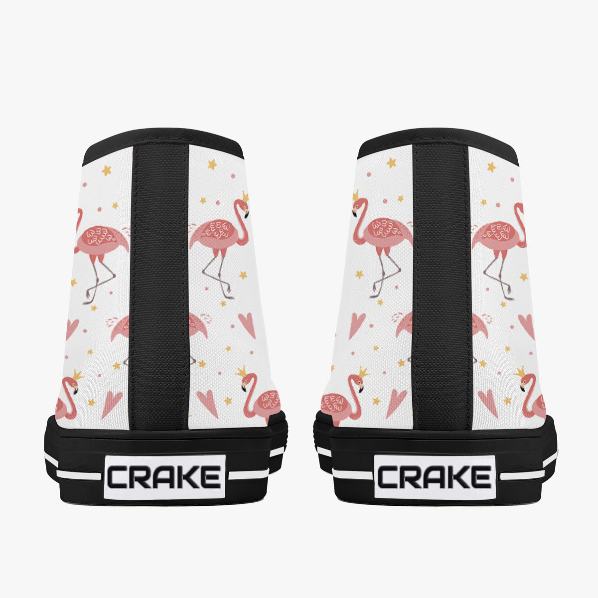 Crake High Top Flamingos laced custom prints canvas shoes