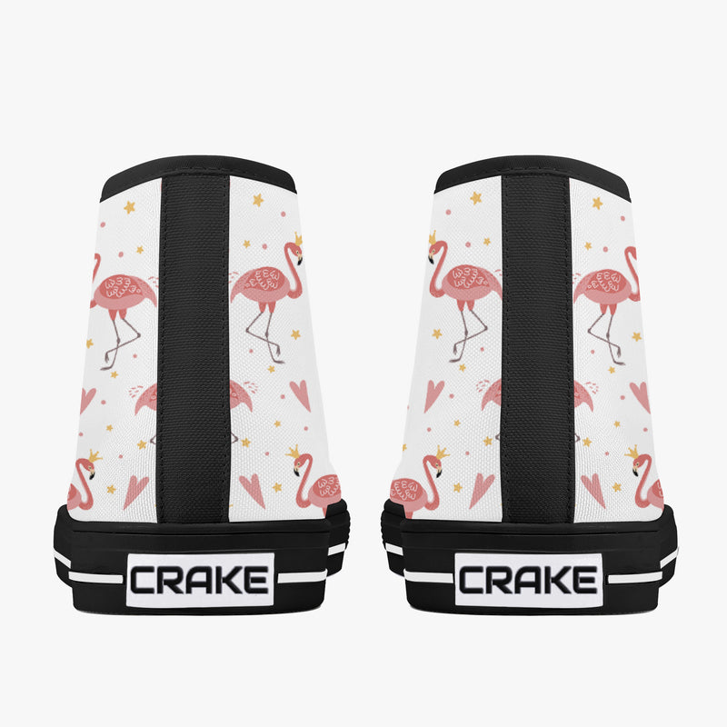 Crake High Top Flamingos laced custom prints canvas shoes at RM MYR289