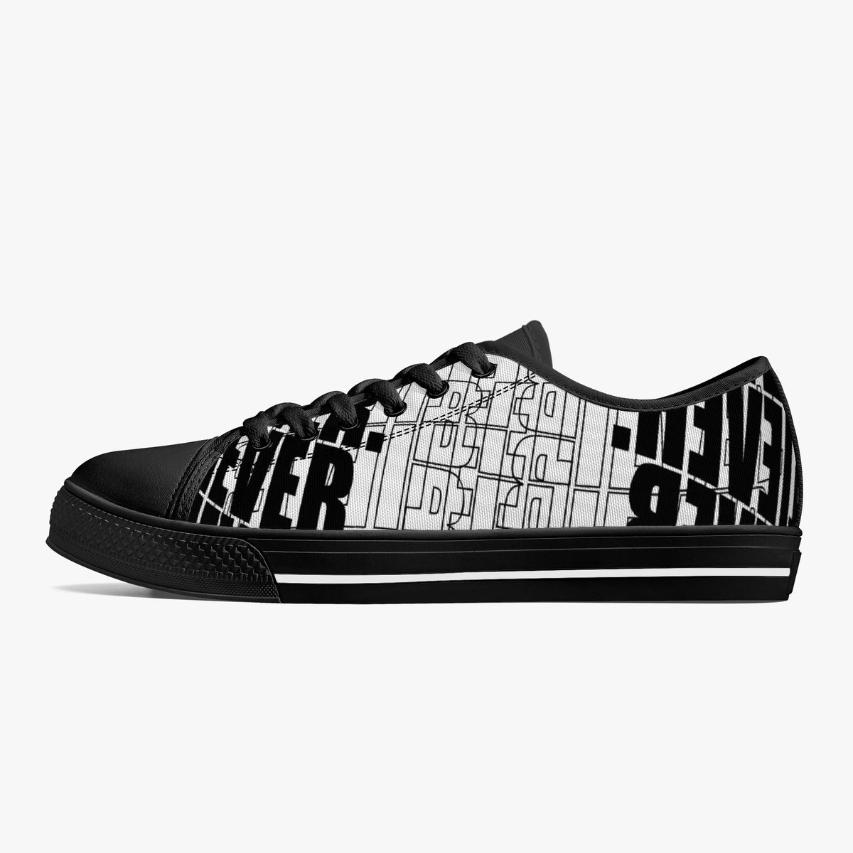 Crake Low Top Never Belle laced custom prints canvas shoes