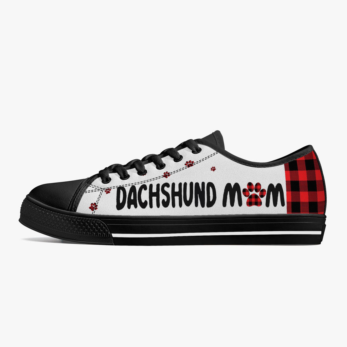 Crake Low Top Dachsund laced custom prints canvas shoes