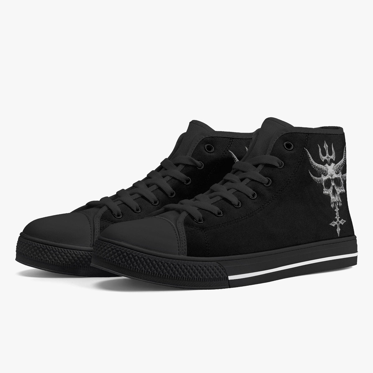 Crake High Top Hades laced custom prints canvas shoes