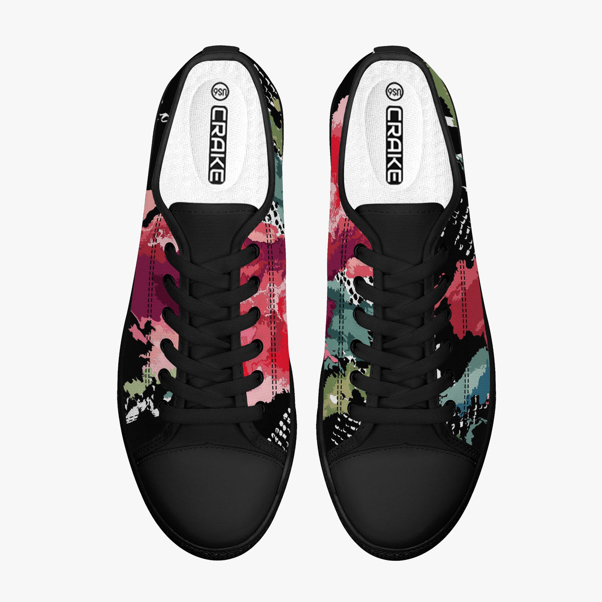 Crake Low Top Pontus laced custom prints canvas shoes