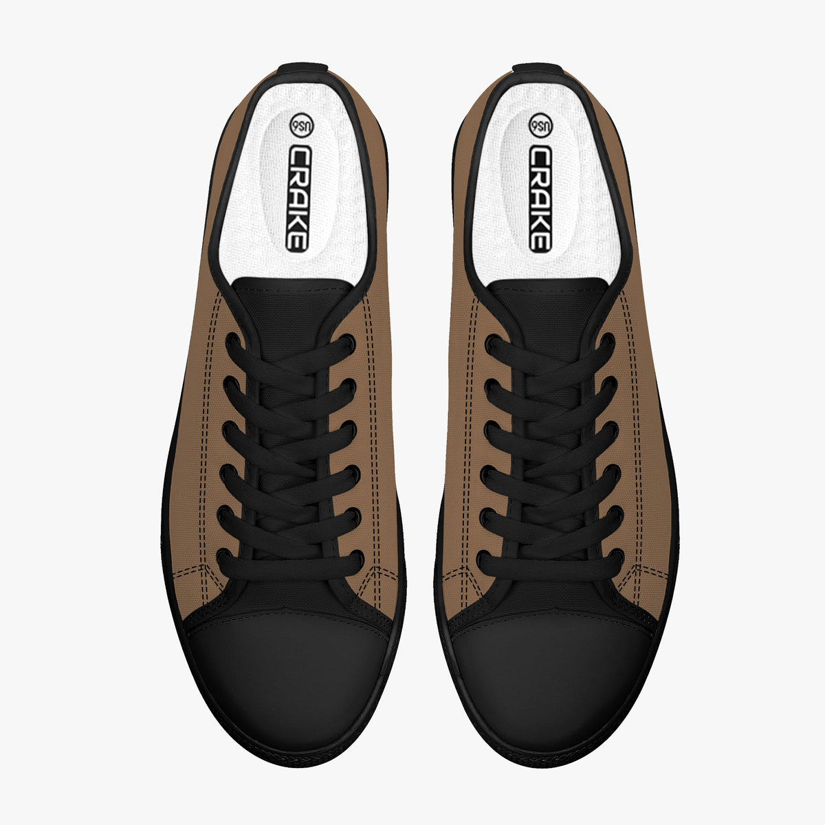 Crake Low Top Cocoa laced low top plain color canvas shoes
