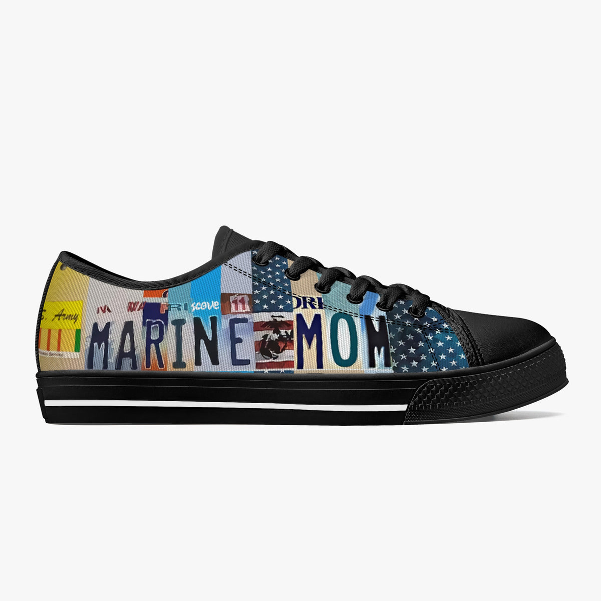 Crake Low Top Marine Mom laced custom prints canvas shoes