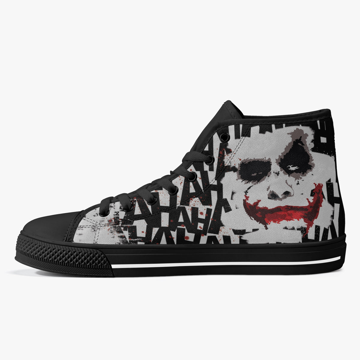 Crake High Top The Clown laced custom prints canvas shoes