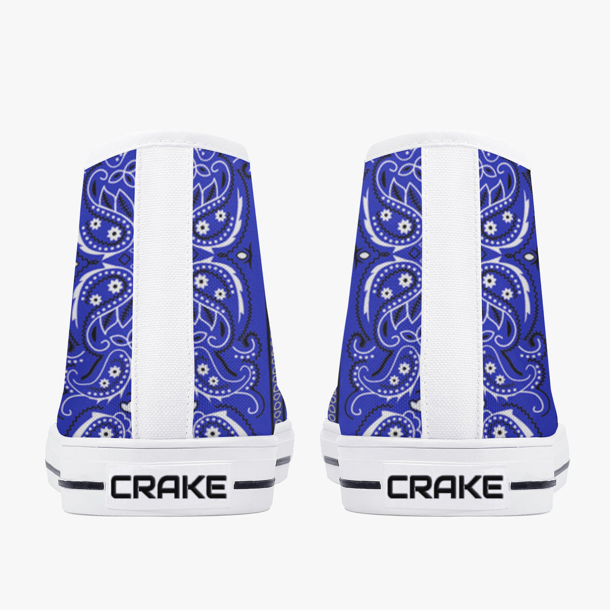 Crake High Top Blue Drips laced custom prints canvas shoes